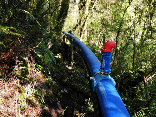 Air relief valve in place at Deep Cove