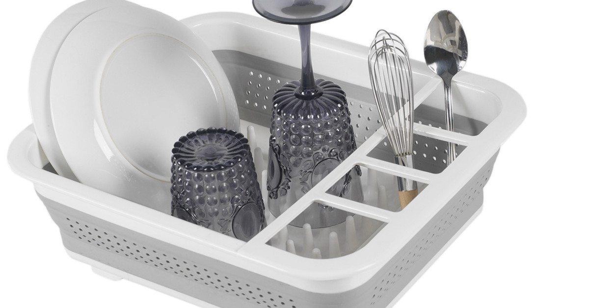 Madesmart Small Collapsible Dish Rack 36.8 x 31.5 x 5.8cm White