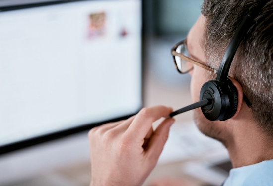 Call centre person with headset