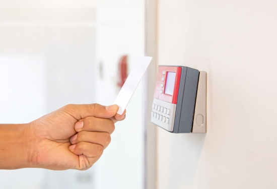 Card access system being used.