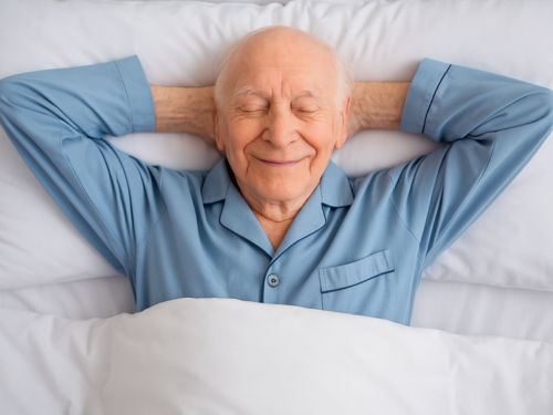 Relaxed elderly man