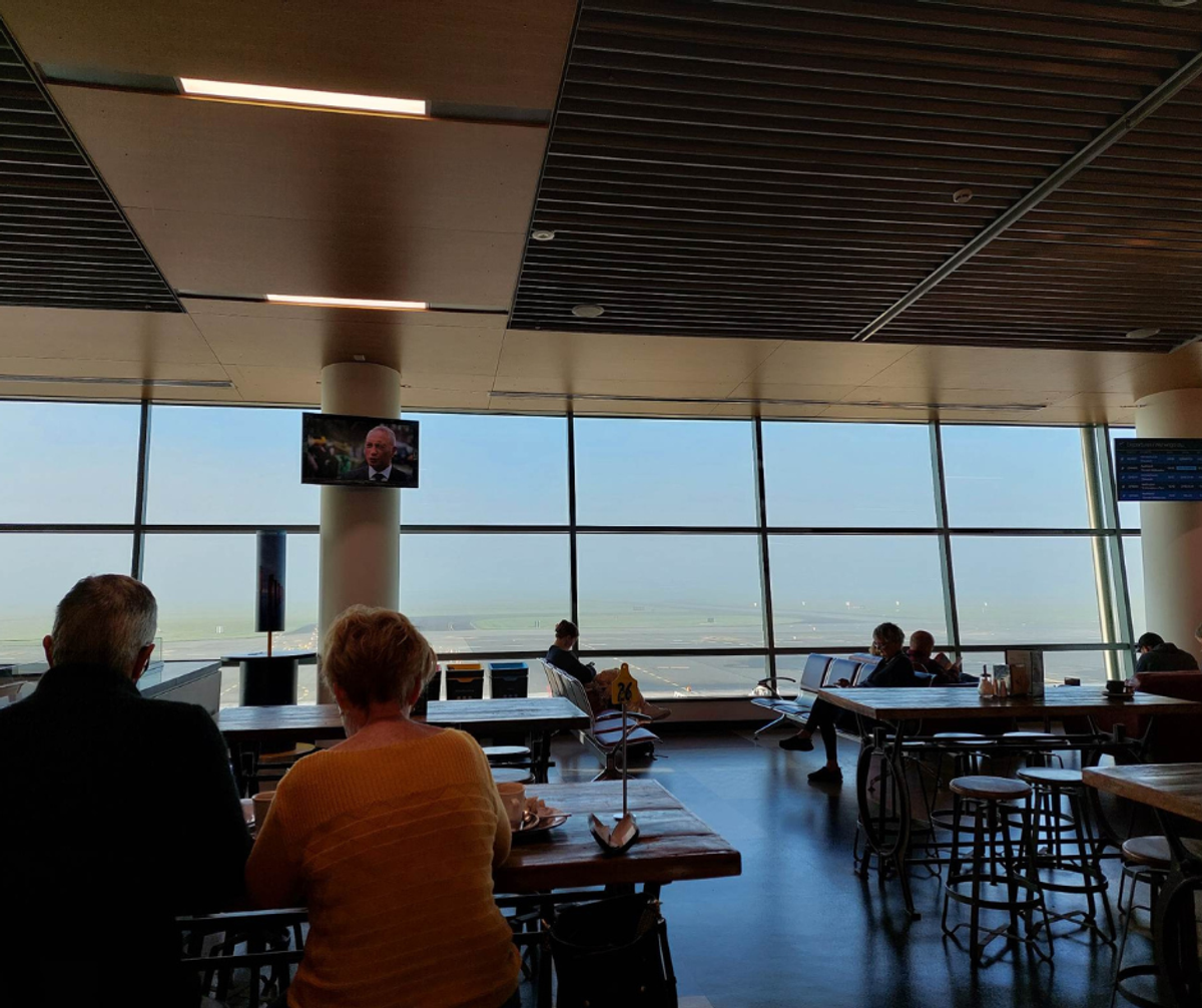 Image of the inside of Dunedin Airport in Autumn- Foggy Outside the Windows