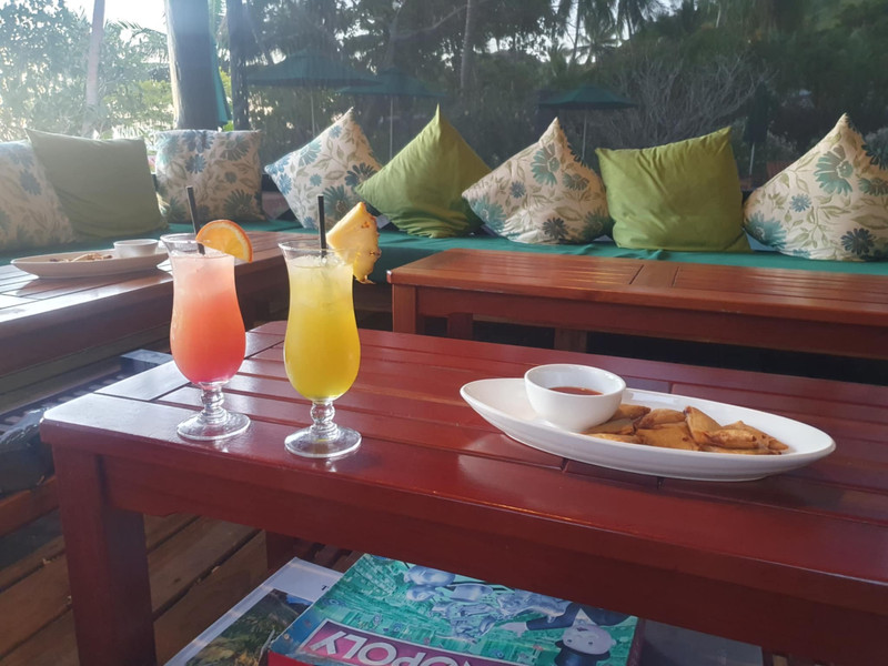 Drinks and nibbles at happy hour