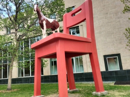 Tiny Horse Big Chair art installation in Denver 
