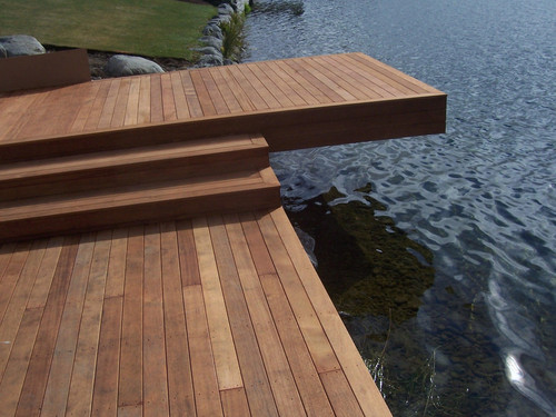 The lakefront deck is an inviting spot