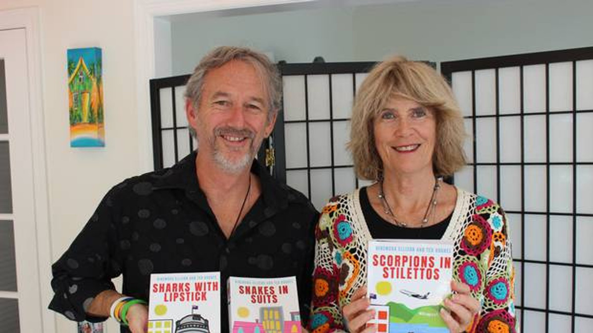 Writers Ted D Hughes and Hinemura Ellison with their Trinity Trilogy