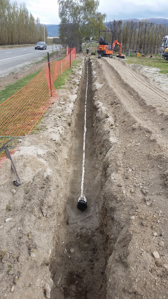 Drainage at the cherry packhouse in Cromwell