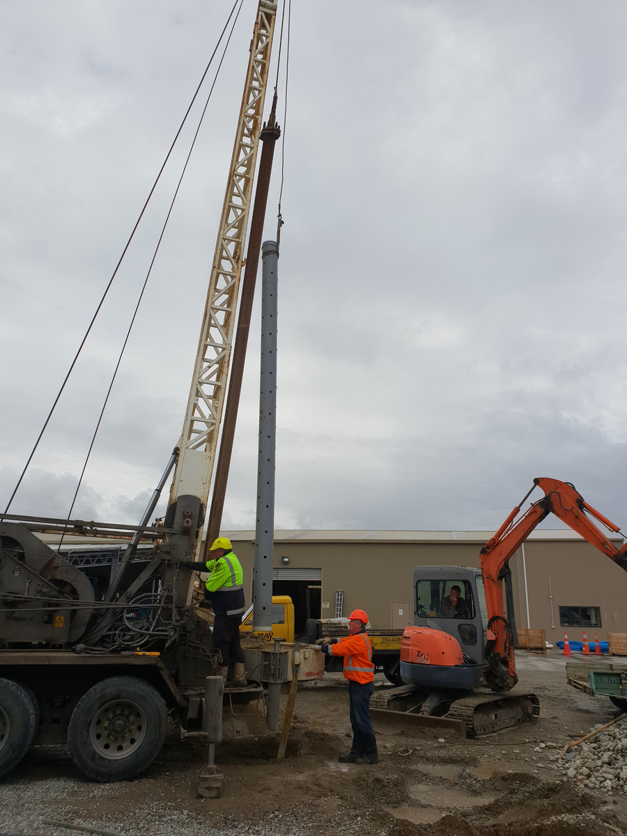 Cranes and excavators onsite at the cherry packhouse facilities in Cromwell