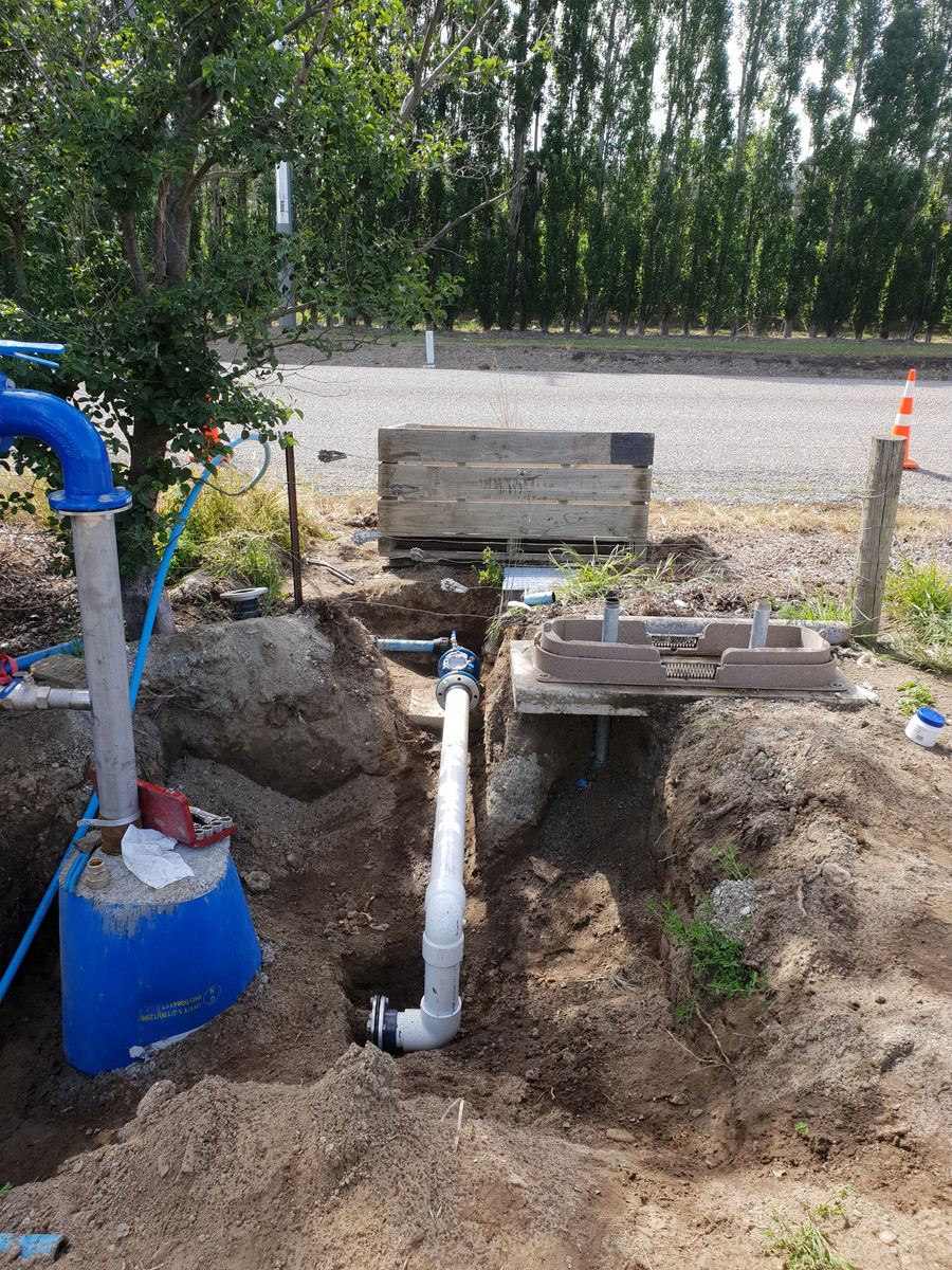 New main pipe at the cherry packhouse in Cromwell