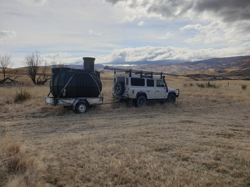 Here comes the new septic system to the remote location