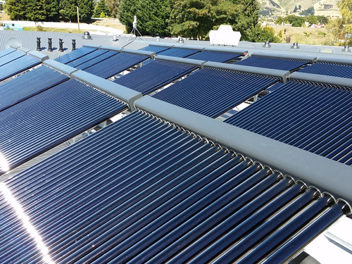 Solar hot water roofing solution at the Wanaka Lakeview Holiday Park