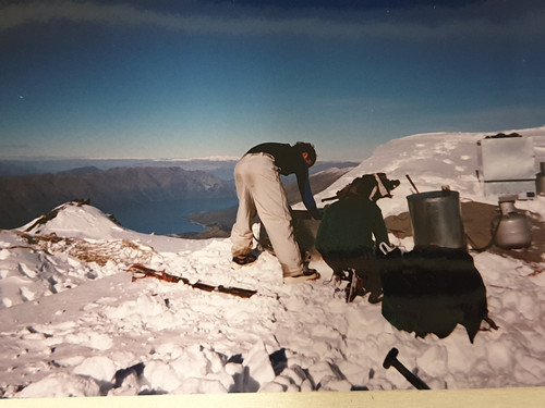 The mobile catering equipment being set-up in the remote mountains