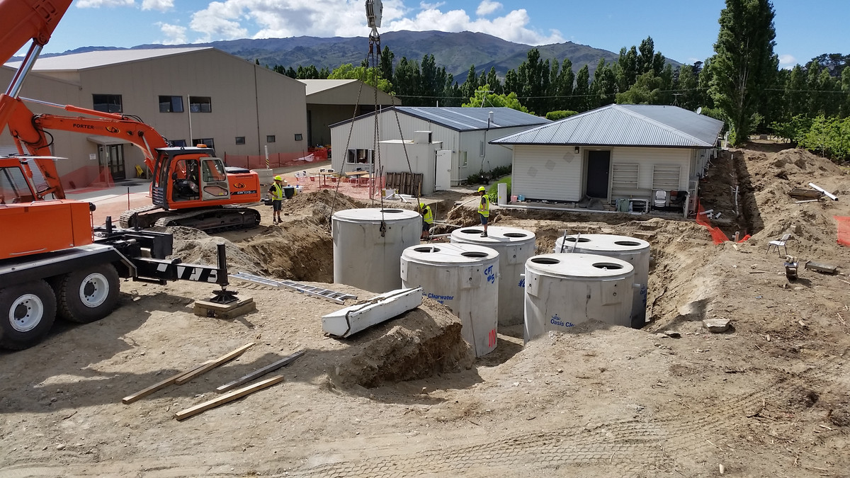 Tanks going in at 45 South Cherry Packhouse wastewater disposal system 