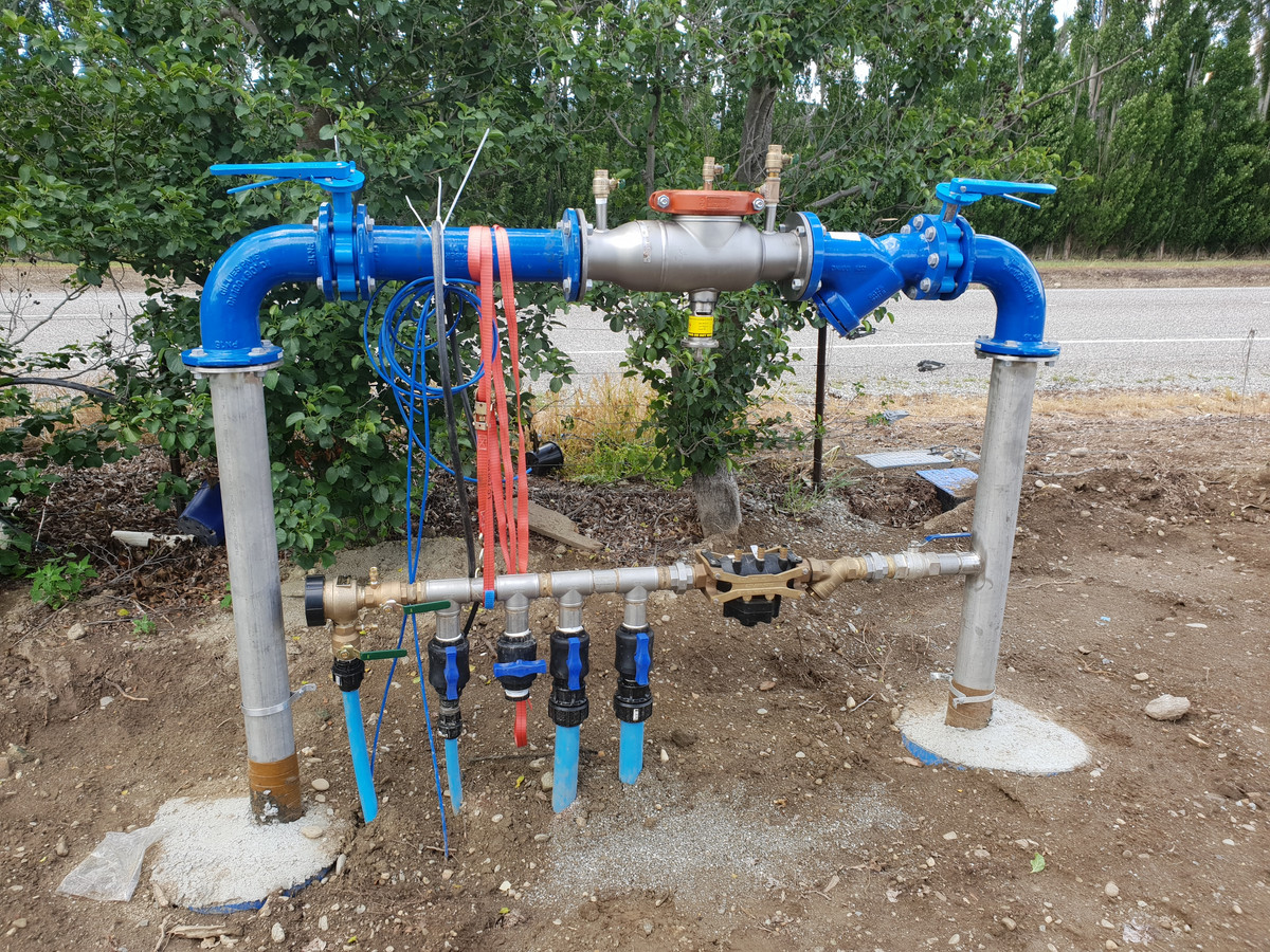 The plumbing pipes put in place at the cherry packhouse in Cromwell