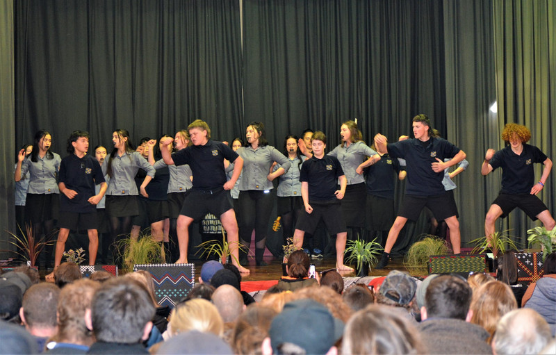 Students performing Kapa Haka at Tokomairiro High School.