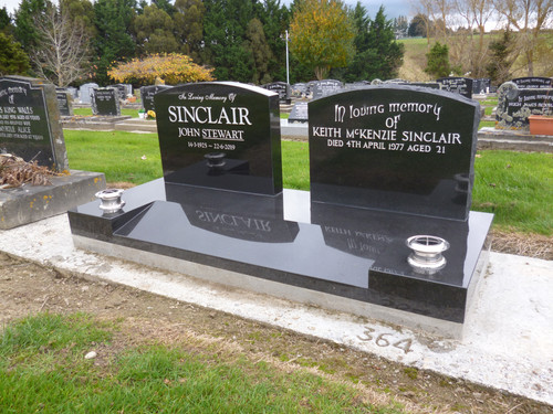 Double granite base covering two plots