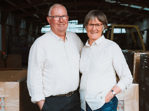 David and Linda in the packing shed