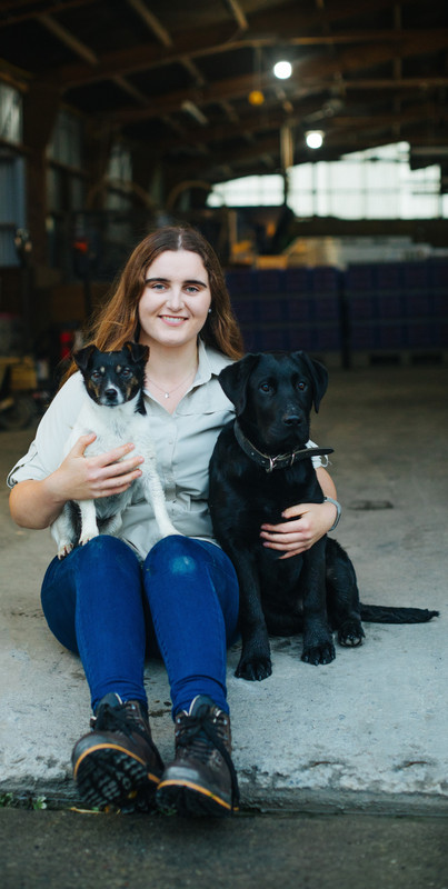 Anna Craig of Bowalley Free Range with Beau and Pearl