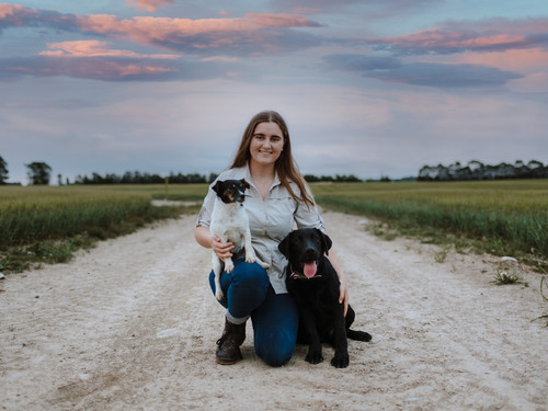 Pearl and Beau with Anna from Bowalley Free Range farms